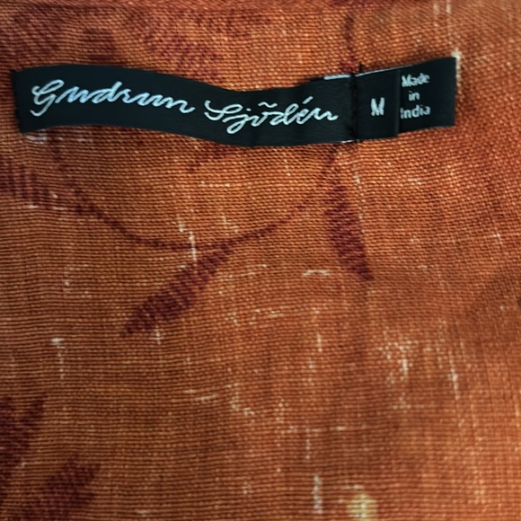 Gudrun Sjoden “Leia” Linen Dress, Henna/Patterned, Size Medium - Picture 10 of 15